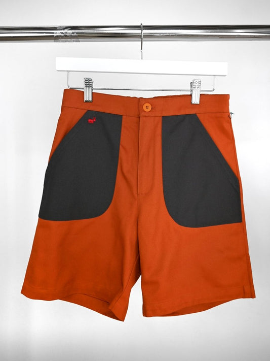 "Red Ant" Shorts - Sweet Potato/Thunder combo. Design by HO HOS HOLE IN THE WALL