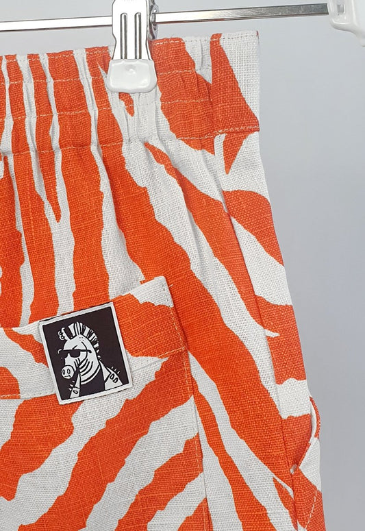 "zebra without a cause" illustration design Natali Koromoto HO HOS HOLE IN THE WALL linen shorts